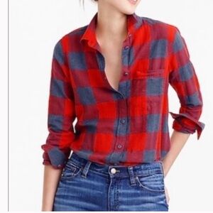 J Crew “Boy Style” Plaid Button-Up Shirt